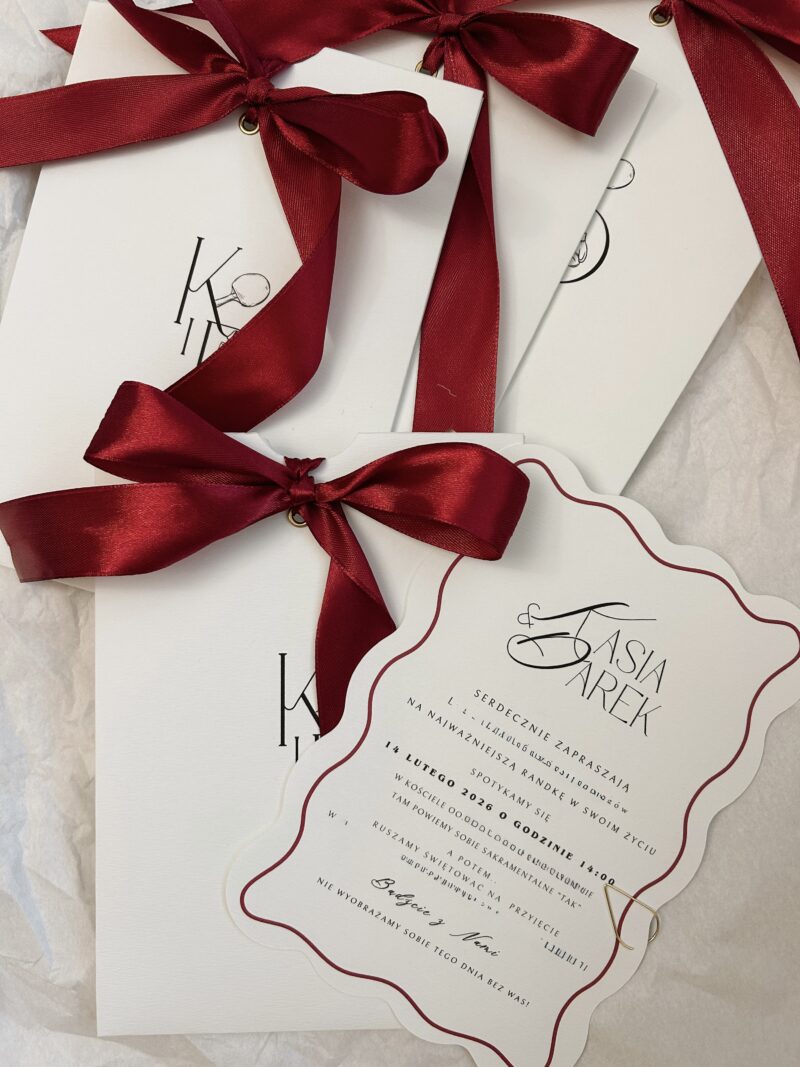 Zaproszenie love red