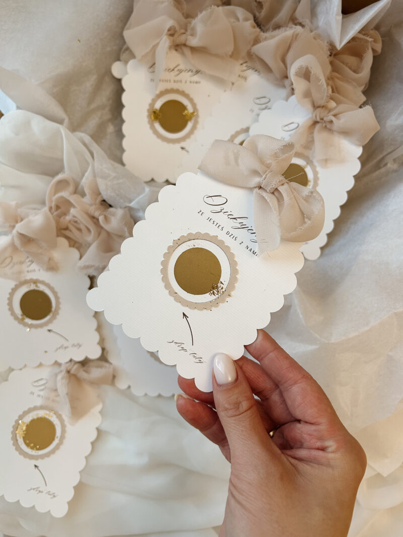 Podziękowanie dla gości zdrapka